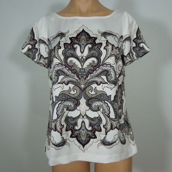 White House Black Market Tops - White House Black Market Patterned Top